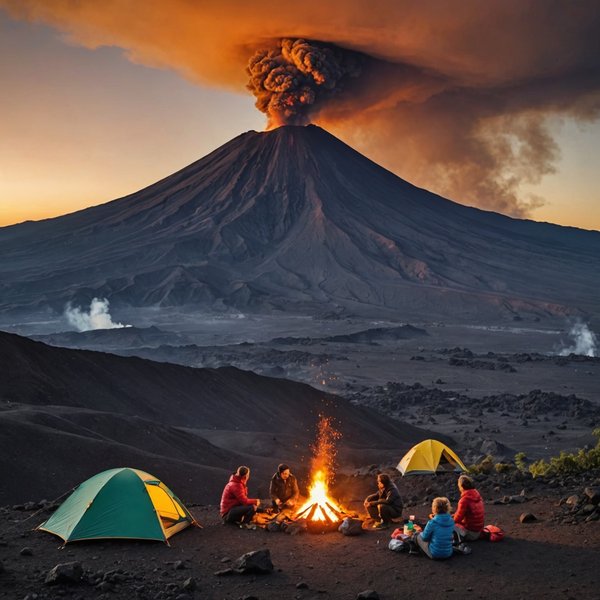 Quels sont les conseils pour camper en toute sécurité près de volcans actifs?